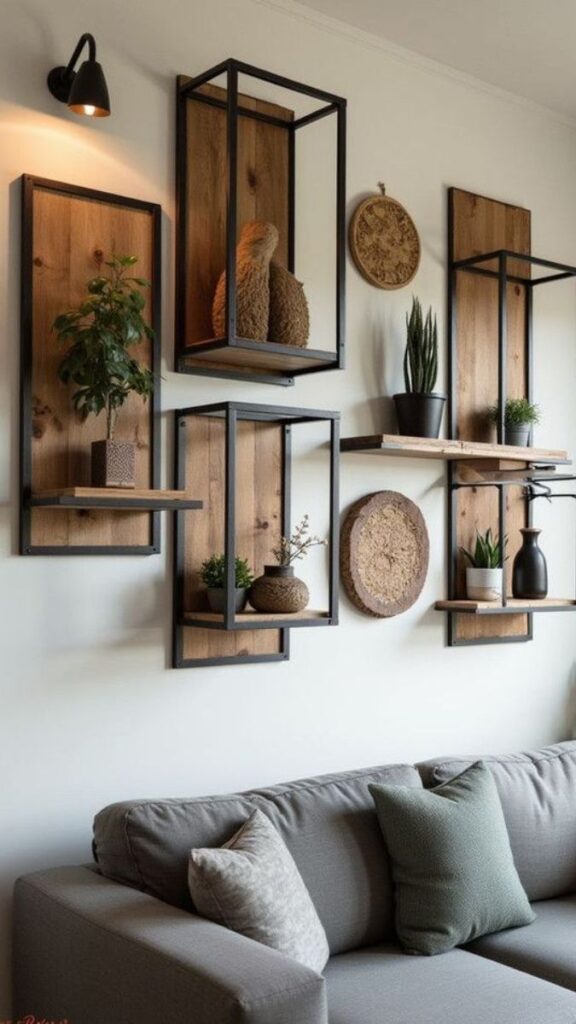 Farmhouse Wall Decor 35 Stylish Ideas to Transform Every Room 4 Minimalist Wood and Metal Wall Decor