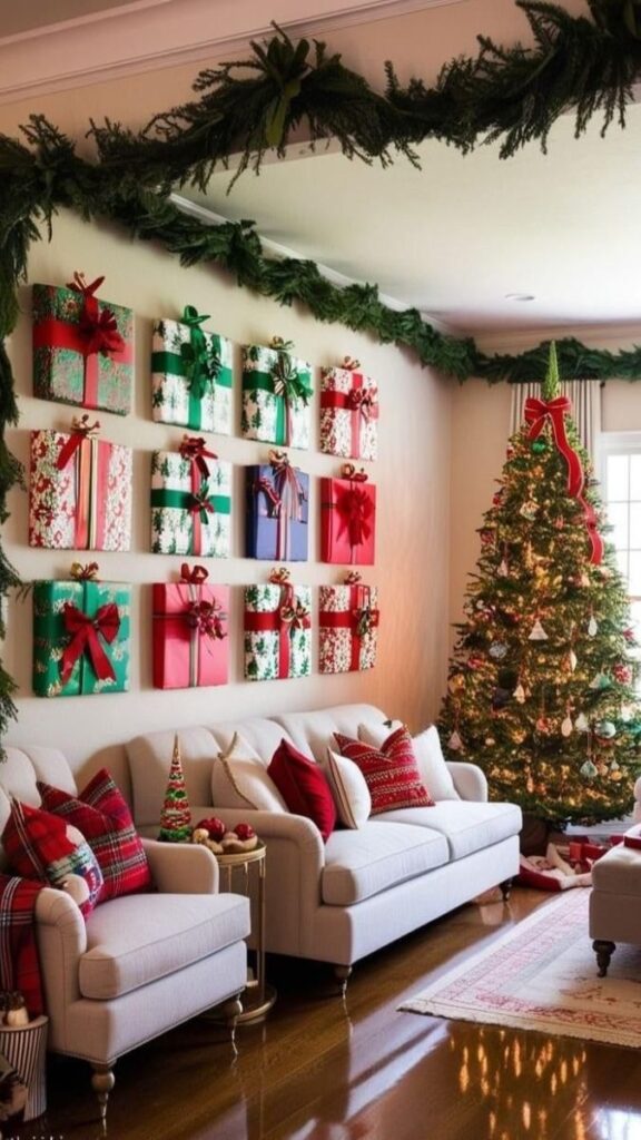 Christmas Wall Decor 35 Festive Christmas Wall Decoration Ideas for Every Room 3 Modern & Minimalist Christmas Wall Decor