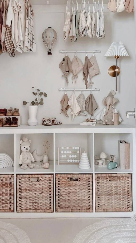 28 Small Nursery Setup Ideas That Actually Work in Tight Spaces 12 Modular Cube Storage for Flexible Organization as Baby Grows