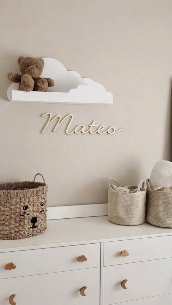 Name Sign in Natural Wood Letters