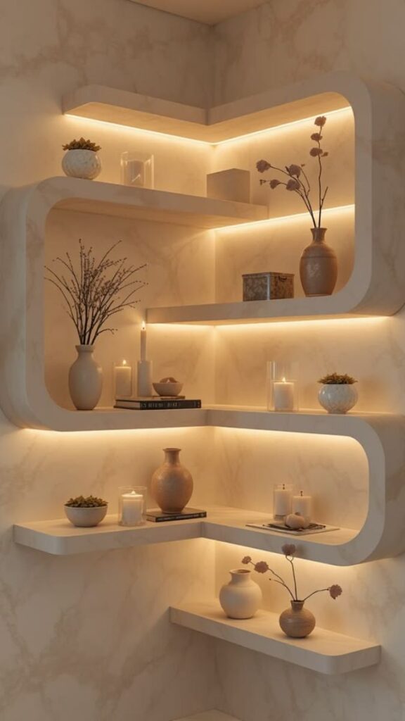 Wall Decor for Living Room: 35 Stylish Ideas to Transform Your Space 8 Shelves as Functional Wall Decor