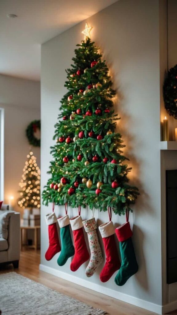 Christmas Wall Decor 35 Festive Christmas Wall Decoration Ideas for Every Room 14 Wooden Christmas Wall Decorations