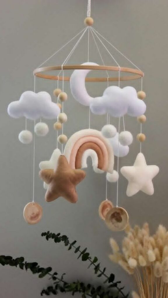 Wooden Mobile Instead of Plastic Nursery Sets