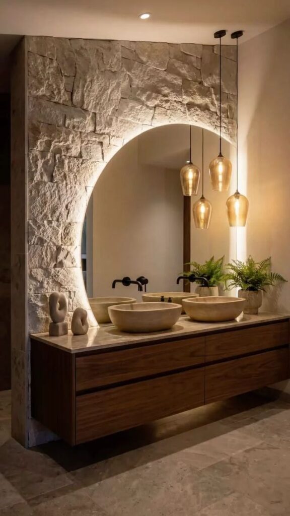 Bathroom Wall Decor Ideas 35 Stylish Ways to Transform Any Bathroom 6 Bathroom Lighting That Doubles as Wall Decor