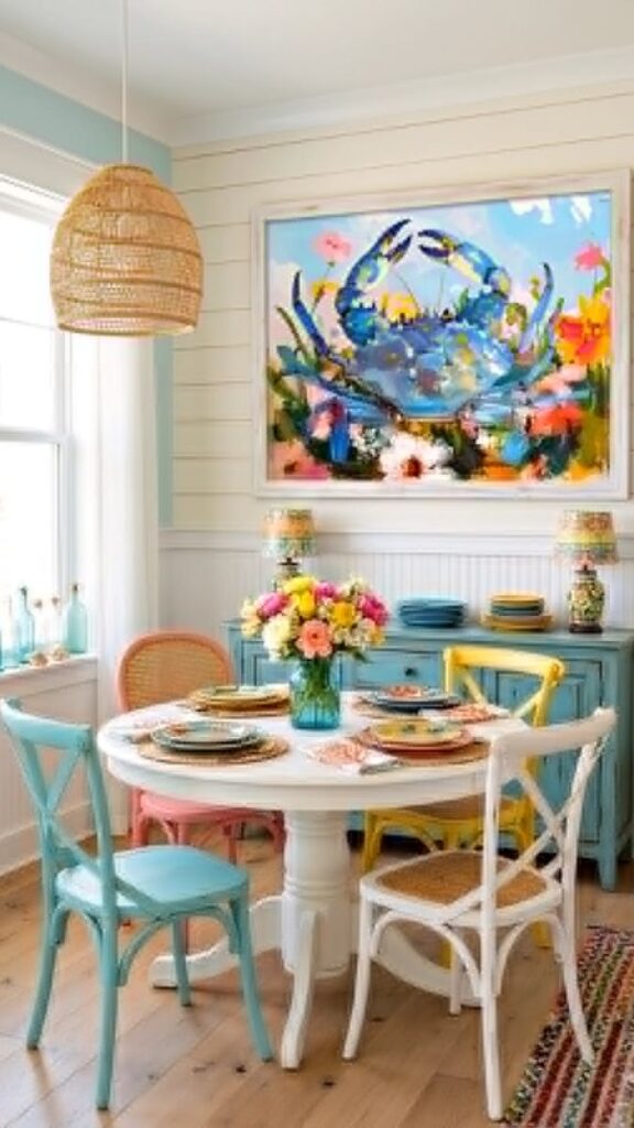 Coastal Wall Decor 25 Beautiful Ideas to Create a Relaxing Beach-Inspired Home 6 Coastal Wall Art Decor by Color Palette