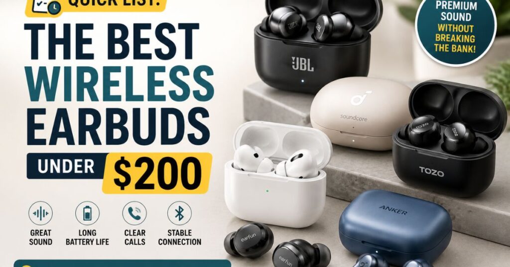 Best Wireless Earbuds Under $200 (2026): Tested & Ranked 2 Quick List: The Best Wireless Earbuds Under $200